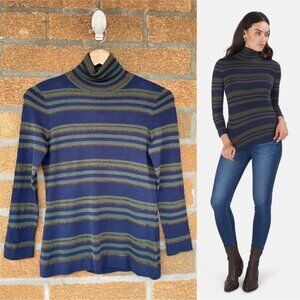 L'AGENCE Olive Bronze Stripe HarleeTurtleneck Sweater XS